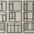 Various Aluminum Frame Casement Windows With Different Panel Configurations And Designs 3d model
