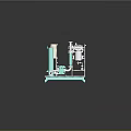 Industrial Electronic Equipment System With Teal Pipes Pumps Filters And Control Panel