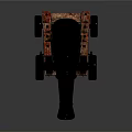 Vintage Black Metal Cannon With Wooden Carriage And Wheels