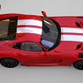 Red Sports Car With White Stripes And Rear Spoiler Sporty Design Black Alloy Wheels