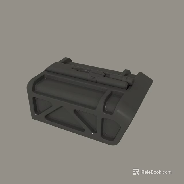 Black Industrial Mechanical Component With Structural Design And Geometric Features 3d model 
