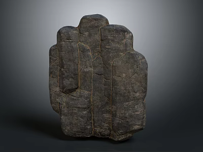 Abstract Hand Carved Stone Sculpture With Rough Textured Surface And Irregular Shape 3d model