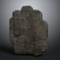 Abstract Hand Carved Stone Sculpture With Rough Textured Surface And Irregular Shape 3d model