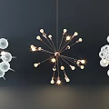 Stylish Modern Chandeliers With Radial Metal Frames And Glass Globe Accents For Interior Design
