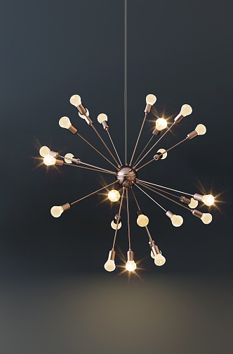 Post-modern chandelier stylish simple metal chandelier combination 3d model