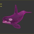 Modern whale cartoon whale killer whale mammal 3d model