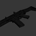 Modern Black Tactical Assault Rifle With Rail System Adjustable Stock And Muzzle Device 3d model