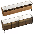 Modern Entryway And Side Cabinet With Glass Door Wooden Drawers And Metal Frame Design