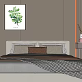 Modern Double Bed 3d model