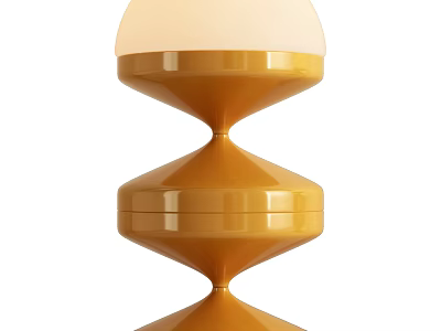 Stylish Yellow Table Lamp With White Shade And Spiral Base Design 3d model