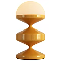 Stylish Yellow Table Lamp With White Shade And Spiral Base Design