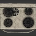 Silver Electric Oven Stove With Four Burners For Home Kitchen Appliances