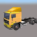 Yellow Volvo Truck Cab Design Featuring Front Grille And Black Wheels