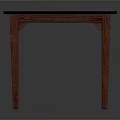 Modern Dark Marble Top Red Wooden Legs Simple Design Dining Table