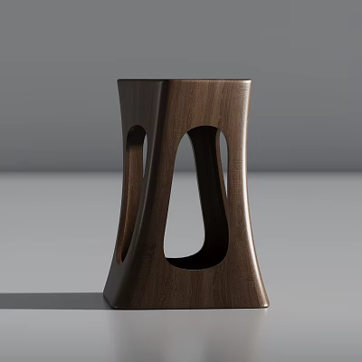 Modern Single Chair Solid Wood Furniture Stool Wooden Stool 3d model