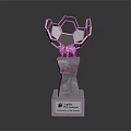 Soccer Ball Shaped Trophy With Metallic Body And Marble Base Engraved