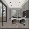 Modern Living Dining Room Interior With Grey Sofa Coffee Table TV Wall Natural Light