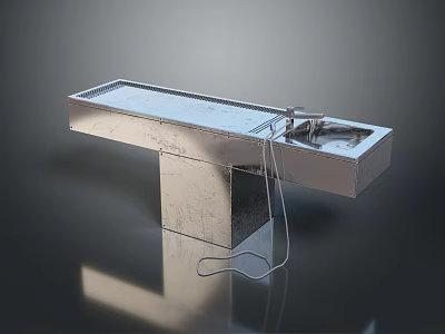Sleek Stainless Steel Sink With Faucet Drain Pipe And Reflective Surface 3d model
