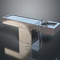 Sleek Stainless Steel Sink With Faucet Drain Pipe And Reflective Surface
