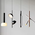 Modern Pendant Lights Featuring Cylindrical Round Linear And Geometric Designs 3d model