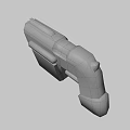 Sci Fi Futuristic Weapon Design with White Body Red Accents Mechanical Structure Metallic Texture