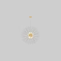 Modern Crystal Chandelier With Golden Center And Radiant Spherical Design For Home Decor