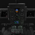 US Army Military Helicopter Equipped With Rocket Launcher Transparent Cockpit And Interior Seats