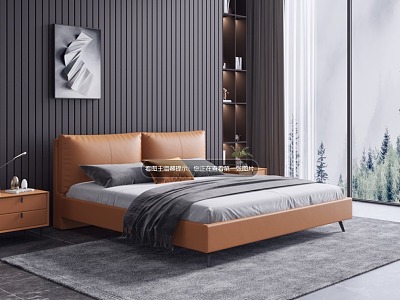 Modern background double bed model