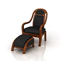 Vintage Leisure Chairs With Wooden Frame Upholstered Fabric Rocking Design And Tufted Details