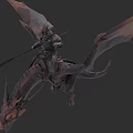 Flying Dragon With Armored Knight Riding On Back And Spear In Hand