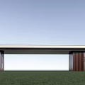 Modern Entrance Gate Design For Shidaowan New Project With Wooden Columns And Stone Wall