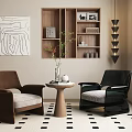 Quiet leisure sofa combination single sofa combination 3d model