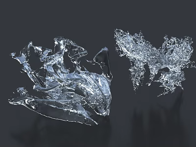 Transparent Crystal Irregular Chandelier with Unique Abstract Design and Light Reflections 3d model