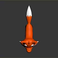 Cartoon Fox Game Movie Character With Big Eyes Orange Fur And White Tail Tip