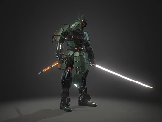 Samurai robot 3d model