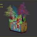 Animated Fantasy Character Sitting On Waterfall With Green Trees And Lush Plants On Rock Base