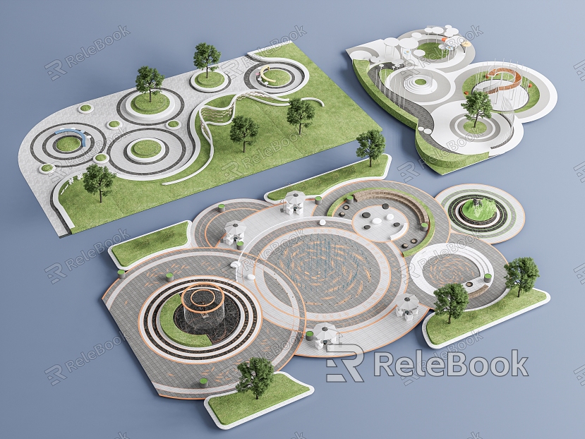 Landscape Park Landscape Park Pocket Park Children's Playground Activity Square Community Activity Site model