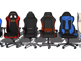 Modern Office Chair Internet Cafe E-Sports Chair Leather Swivel Chair 3d model