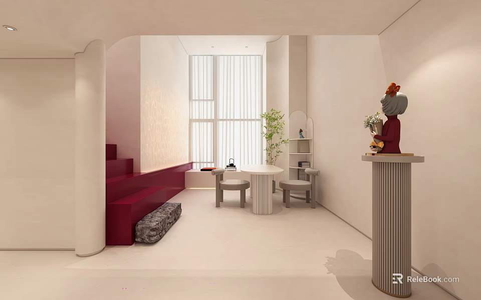Modern Beauty Hair Salon Interior with Professional Styling Services and Comfortable Seating 3d model 