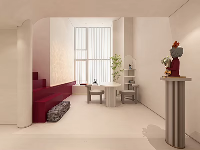Modern Beauty Hair Salon Interior with Professional Styling Services and Comfortable Seating 3d model