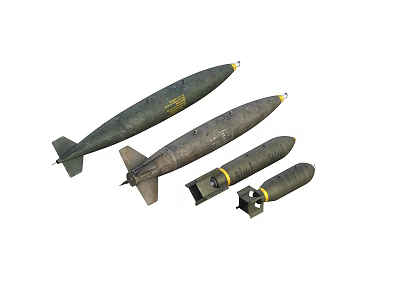 Bomb Missile Cannonball Game Weapon Equipment 3d model