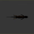 Game And Movie Reptilian Character Featuring Black Spotted Body Orange Spiked Back And Limbs