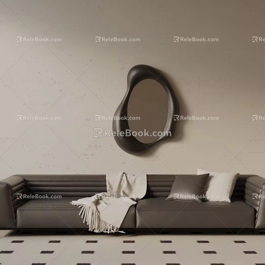 Modern three-seat sofa 3d model