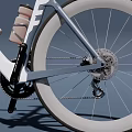 White Modern Road Bicycle With Sleek Aerodynamic Frame And Lightweight Wheels 3d model