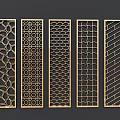 Elegant Modern Decorative Metal Room Dividers With Various Geometric Patterns 3d model