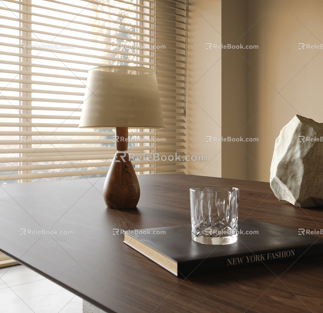 Table lamp book glass 3d model