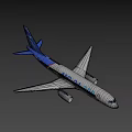 Blue Tailed Airplane Model With White Body And UAC 24 700 Markings