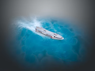 Wooden Boat Sailing On Blue Water With Splashing Waves And Smooth Surface 3d model Wooden Boat Sailing On Blue Water With Splashing Waves And Smooth Surface 3d model