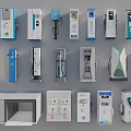 Public Facilities Showcasing Various Electric Vehicle Charging Stations With Different Designs 3d model