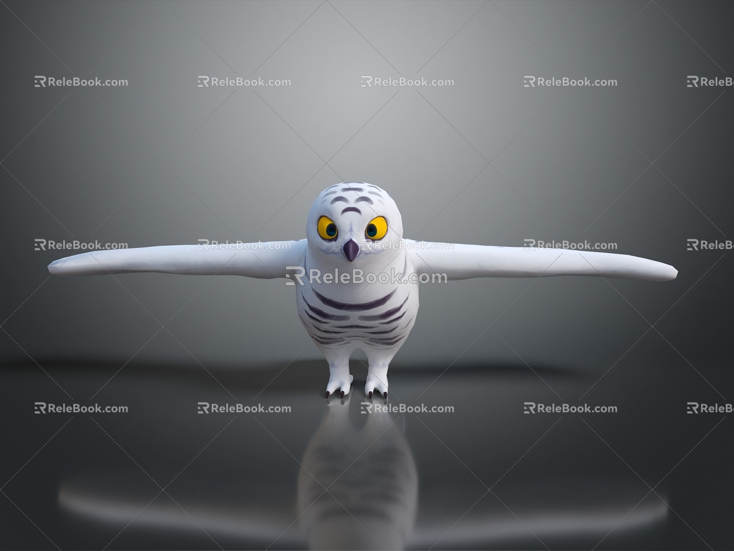 Modern owl grimace owl long-eared owl Wulin owl 3d model